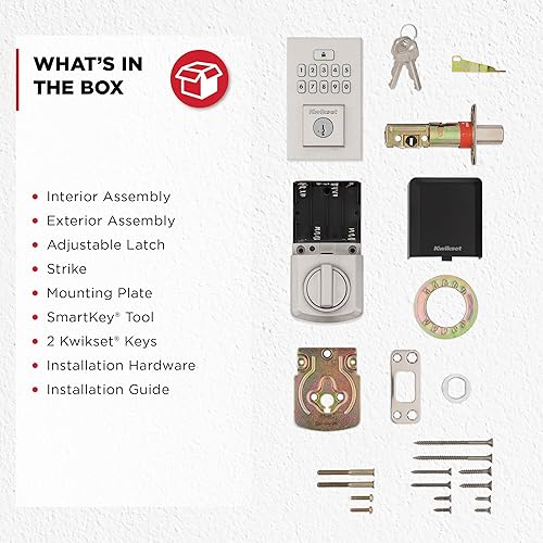 Miniatura 8 de Kwikset SmartCode 260 - Cerradura de puerta con teclado electrónico sin llave con bloqueo automático, códigos de usuario personalizados, seguridad