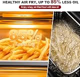 TomaChef Air Fryer Toaster Oven Combo, 26.5QT Large Capacity with Visible Window, 11-in-1 Countertop Toaster Oven, 85% Less Oil Healthy Cooker for Family, PFAS Free & Stainless Steel — image 6