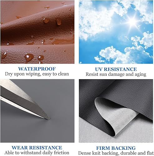 Miniatura 2 de Tela de cuero artificial, material de vinilo marino, telas sintéticas suaves y resistentes al desgaste, hipoalergénicas para tapicería de bricolaje,