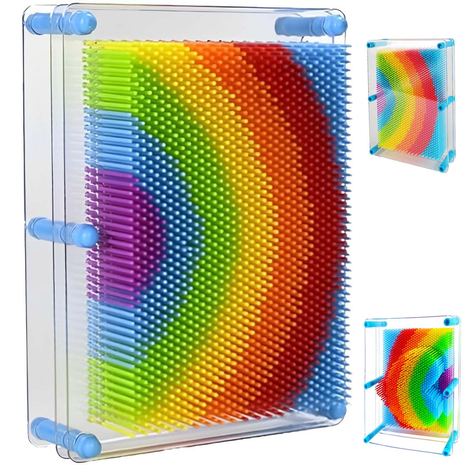 Novastream Pin Art Rainbow Impression Board, Rainbow Toys 3D Pin Art Toy for Stress Relief & Desk Decor, 12.5 cm