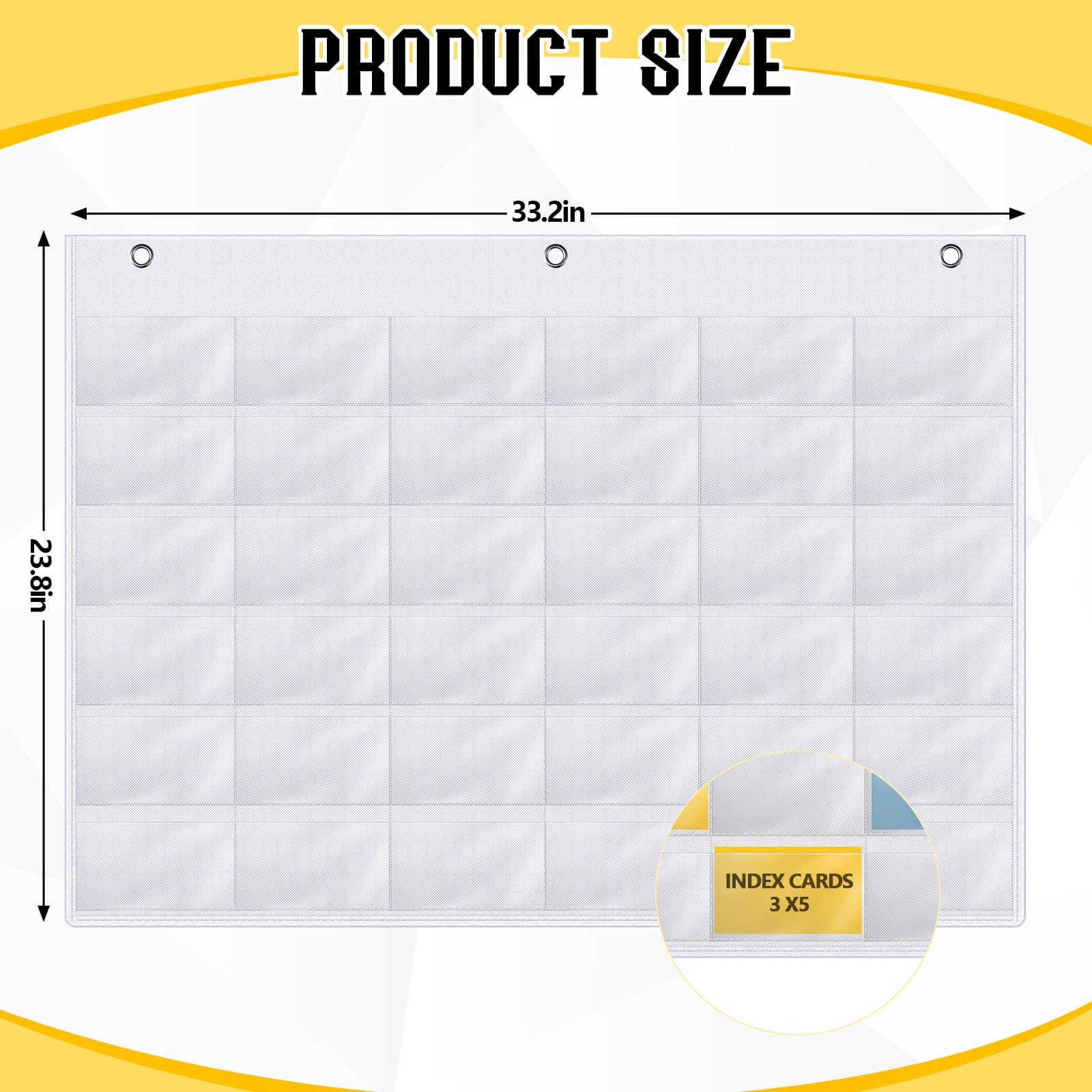 Fullhawl 2 fundas para tarjetas de índice de 7.6 x 12.7 cm, 36 ranuras para tarjetas, soporte organizador de tarjetas Oxford, bolsillo colgante de pared para estudio, organización, oficina