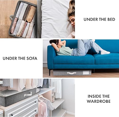 Miniatura 28 de HOMELUX THEORY 2 contenedores de almacenamiento debajo de la cama, organizador de almacenamiento de cajones debajo de la cama con contenedores