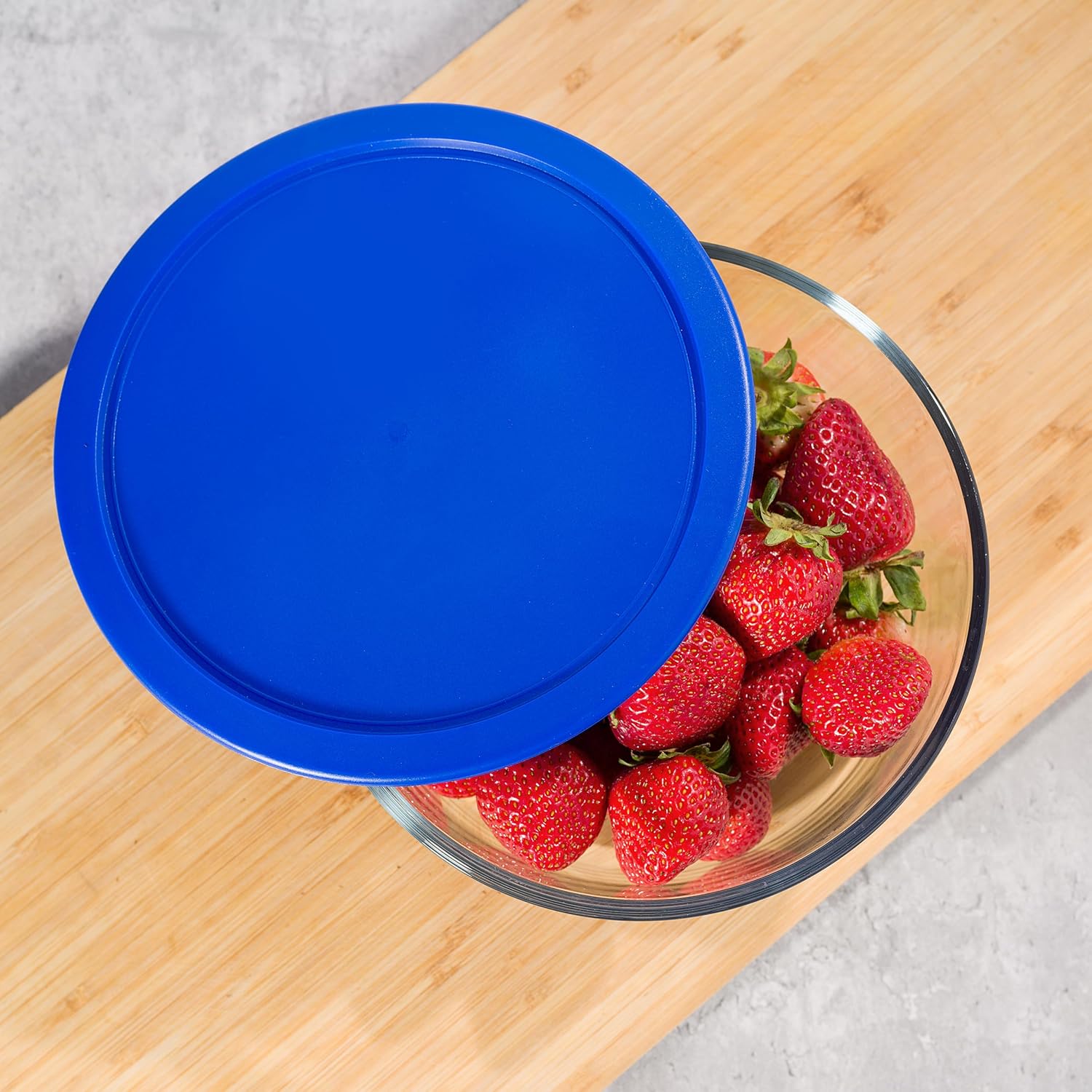 Replacement Lids fits Pyrex 6 & 7-Cup Glass Food Storage Container Bowls, 7.5-Inch Plastic Round Lids Covers for Pyrex 7402-PC, Airtight & Leakproof (10-Pack, Blue)