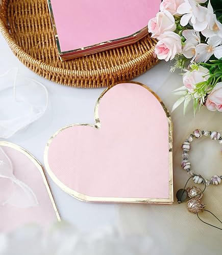 Miniatura 6 de Servilletas de corazón  Paquete de 50  Servilletas en forma de corazón a granel desechables para decoraciones del día de San Valentín, servilletas