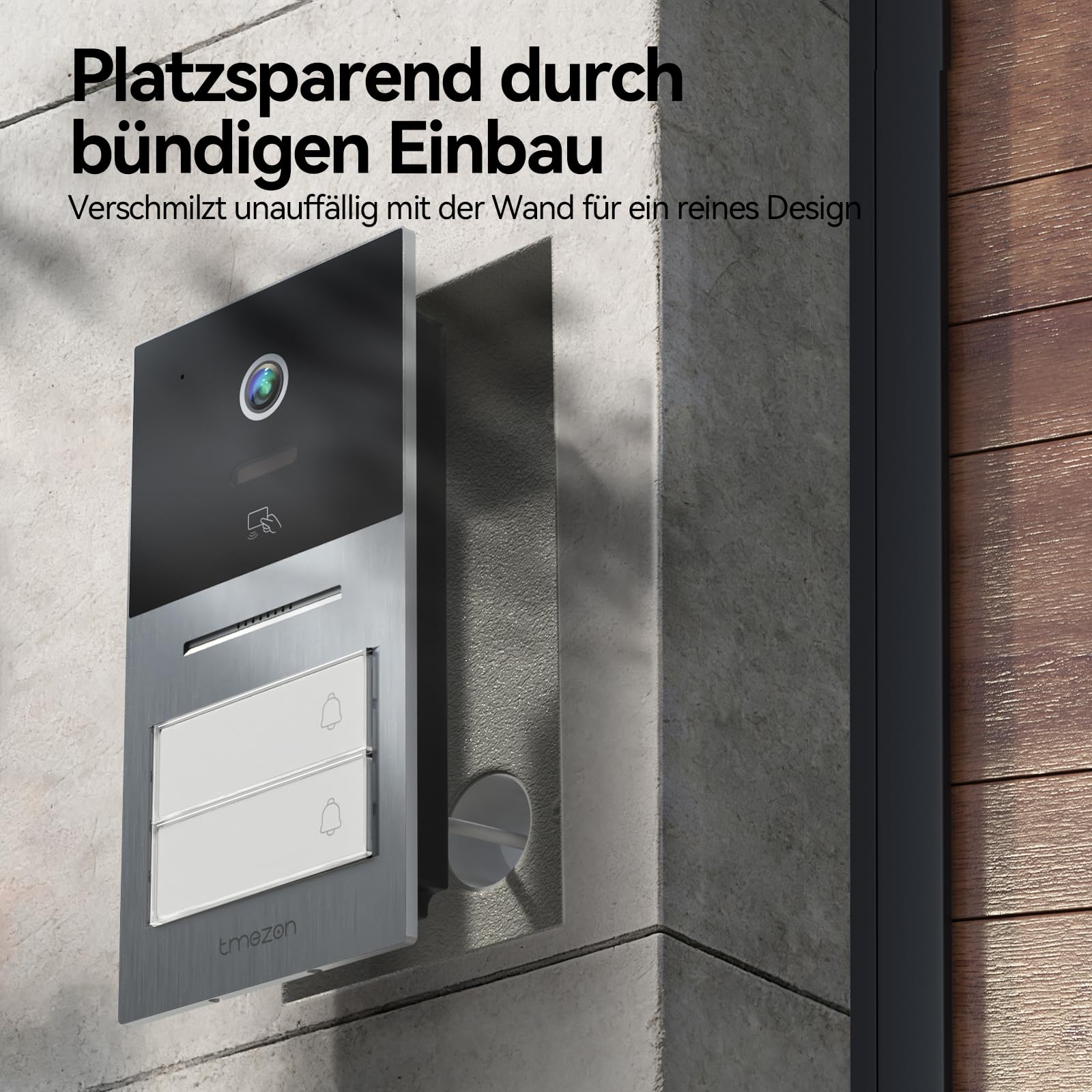 TMEZON WLAN Video Türsprechanlage 2-familienhaus, 7''IP Farb-Touchscreen mit 1080P Metalldoorbell, 2-Draht Installation,Zwei-Wege-Audio,Personenerkennung,3 Entsperrmethoden & App-Steuerung