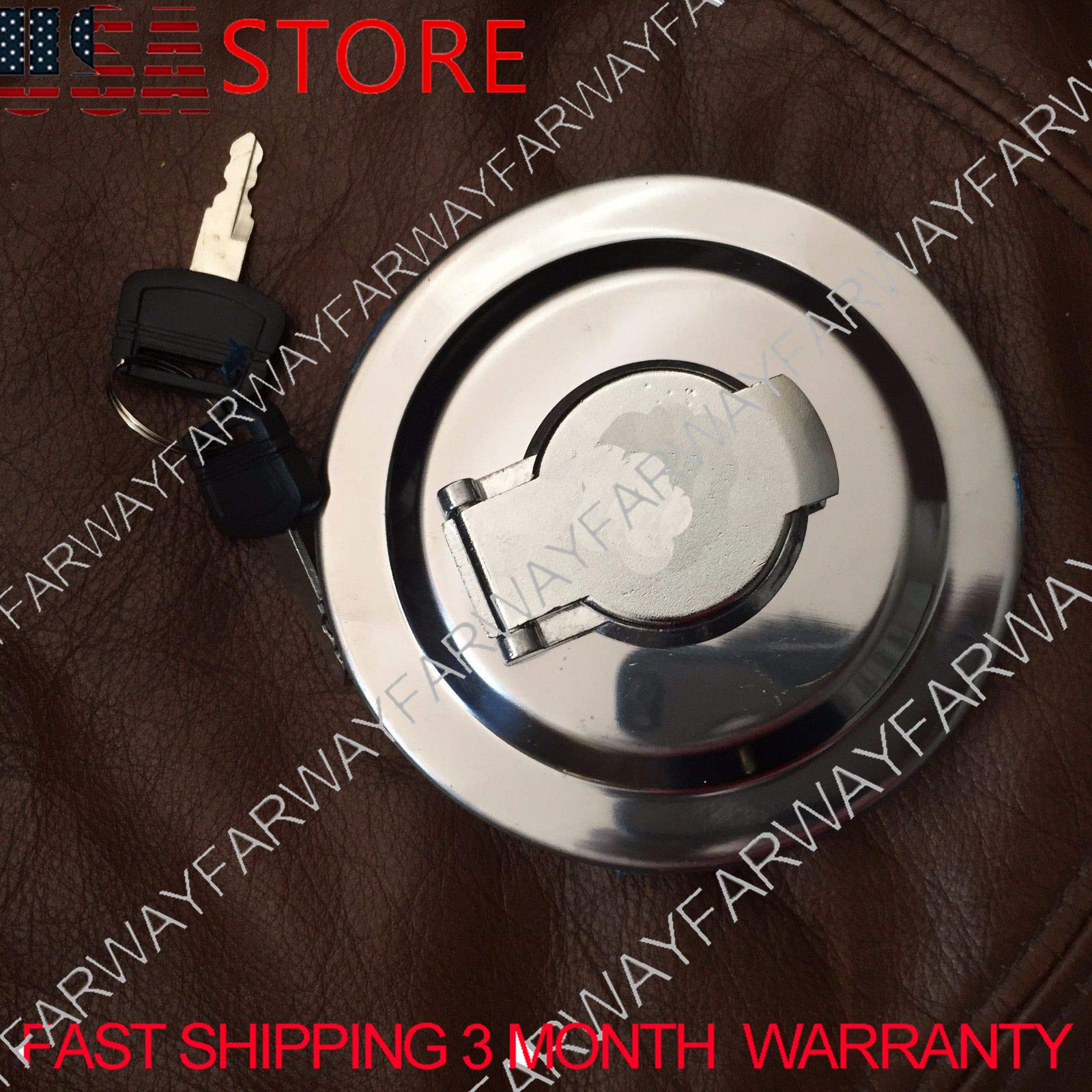 Farway Tractor Fuel Cap - Silver, Stainless Steel, Compatible with John Deere JD 130G, 135C RTS, 135D, 135G, 160C, 160DLC