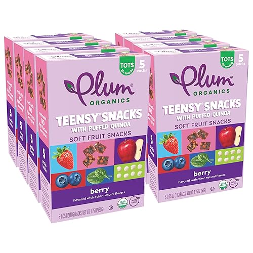 Miniatura 7 de Plum Organics Teensy Fruits, melocotón, 1.75 onzas (paquete de 8)
