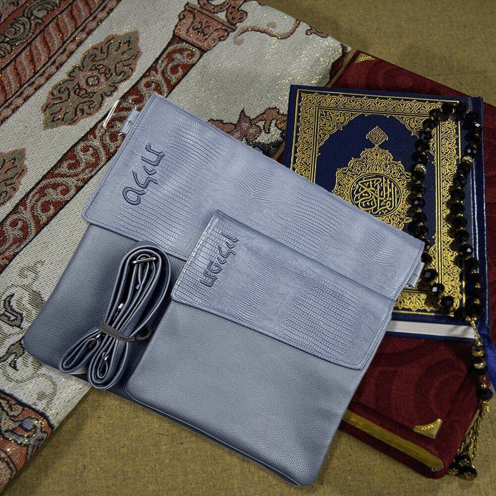 Majestic Giftware Set Borse Per Tallit E Tefillin – Ecopelle, Con Cerniera, Blu/Verde/Grigio, Custodia Protettiva Inclusa