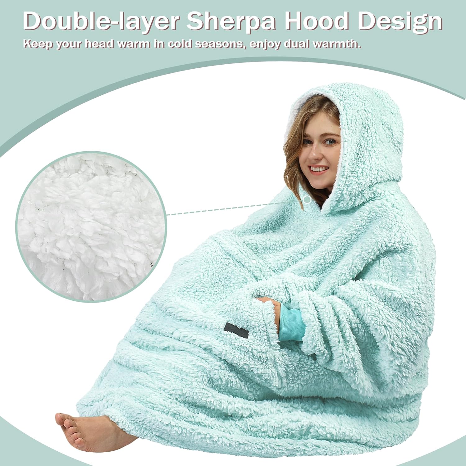 Catalonia Oversized Blanket Hoodie Sweatshirt, Fleece Pullover with Large Front Pocket for Adults Men Women - Image 6