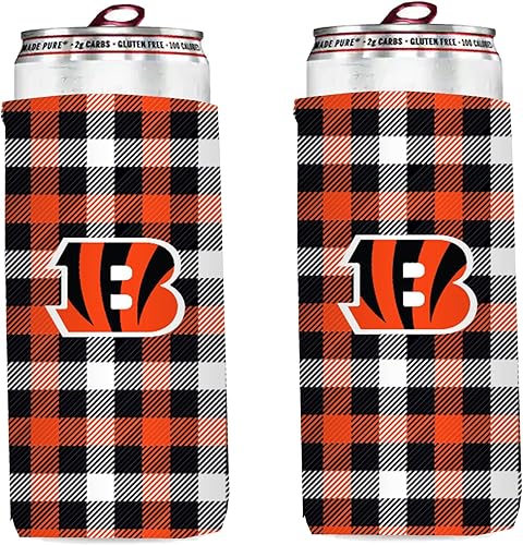 Miniatura 5 de Paquete de 2 soportes para latas de fútbol de 12 onzas, delgado y delgado, aislador de bebidas, Huggie Cooler Coozies (New Orleans (Saints))
