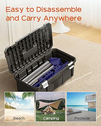 Miniatura 7 de Tendedero plegable para ropa de 70.9 pulgadas, para 35 piezas de ropa, con rieles giratorios de altura ajustable, ahorro de espacio, acero