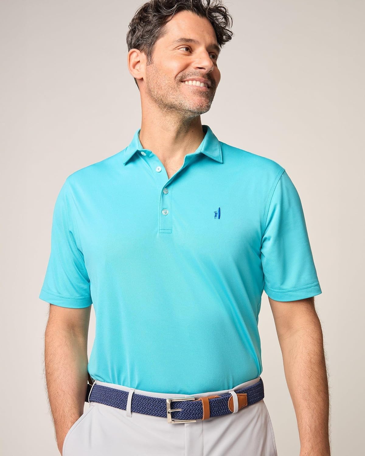 johnnie-O Fairway Solid Mesh Performance Polo Peacock/L, Large