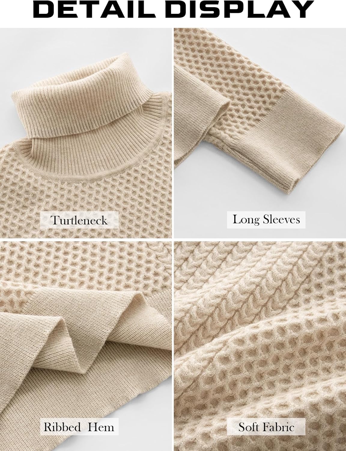 Men's Slim Fit Turtleneck Long Sleeve Sweater Casual Knitted Twisted Pullover Sweaters - Image 6