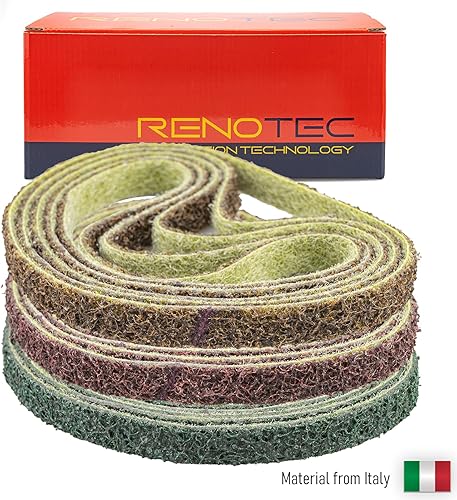 Miniatura 2 de RENOTEC Cinturón de lijado de nailon de 0.394 x 12.992 in, 30 unidades, cinta abrasiva no tejida, correa de acondicionamiento de superficie, pulido