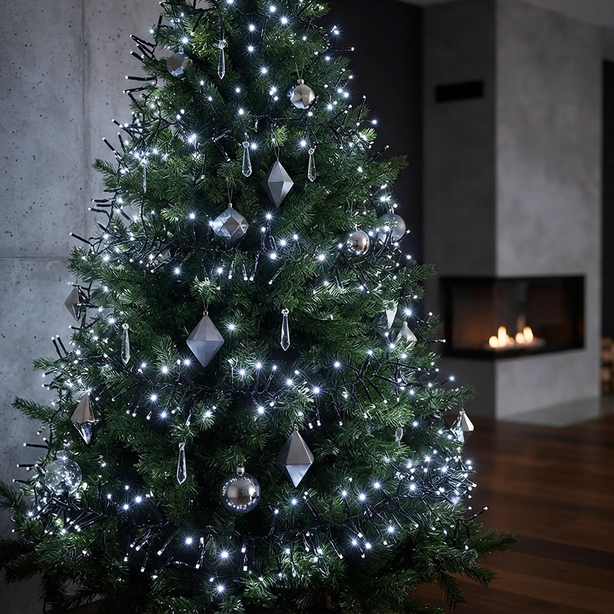 Guirlande lumineuse LED 2016 - Blanc froid - 11 m - Avec 8 fonctions et puce de mémoire - Pour intérieur, extérieur et décoration noel - Blanc froid (LED 2016 / 14,6 m)