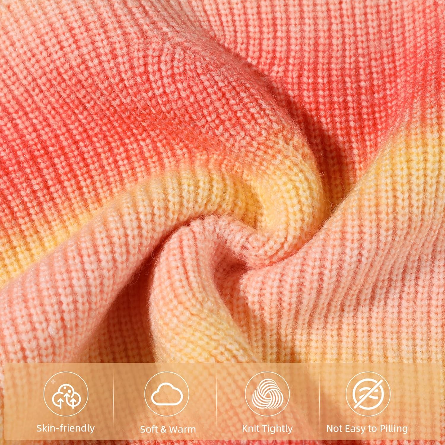 Girls Striped Sweaters Gradient Long Sleeve Cable Knit Sweater Chunky Pullover Jumper Fall Winter - Image 2