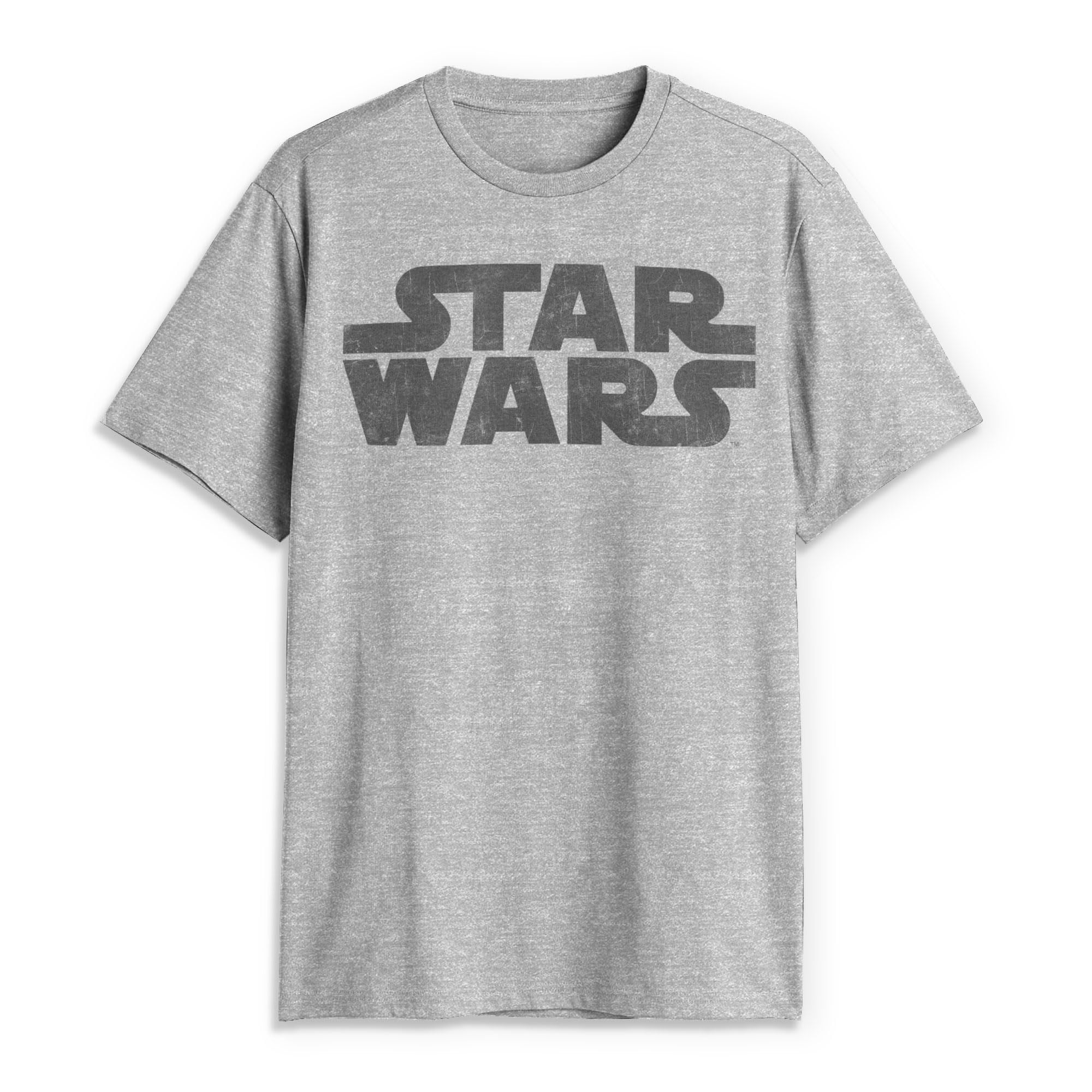 Star Wars Men's Simplest Logo Graphic Tee Shirt, Ath HTR, Medium