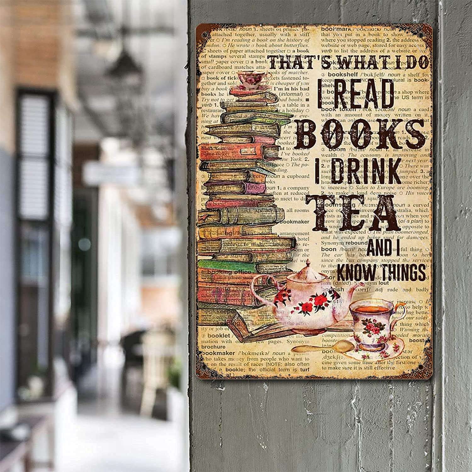 Amazon.co.jp: Books and Tea I Know Things 縦型ポスター、ラブブック