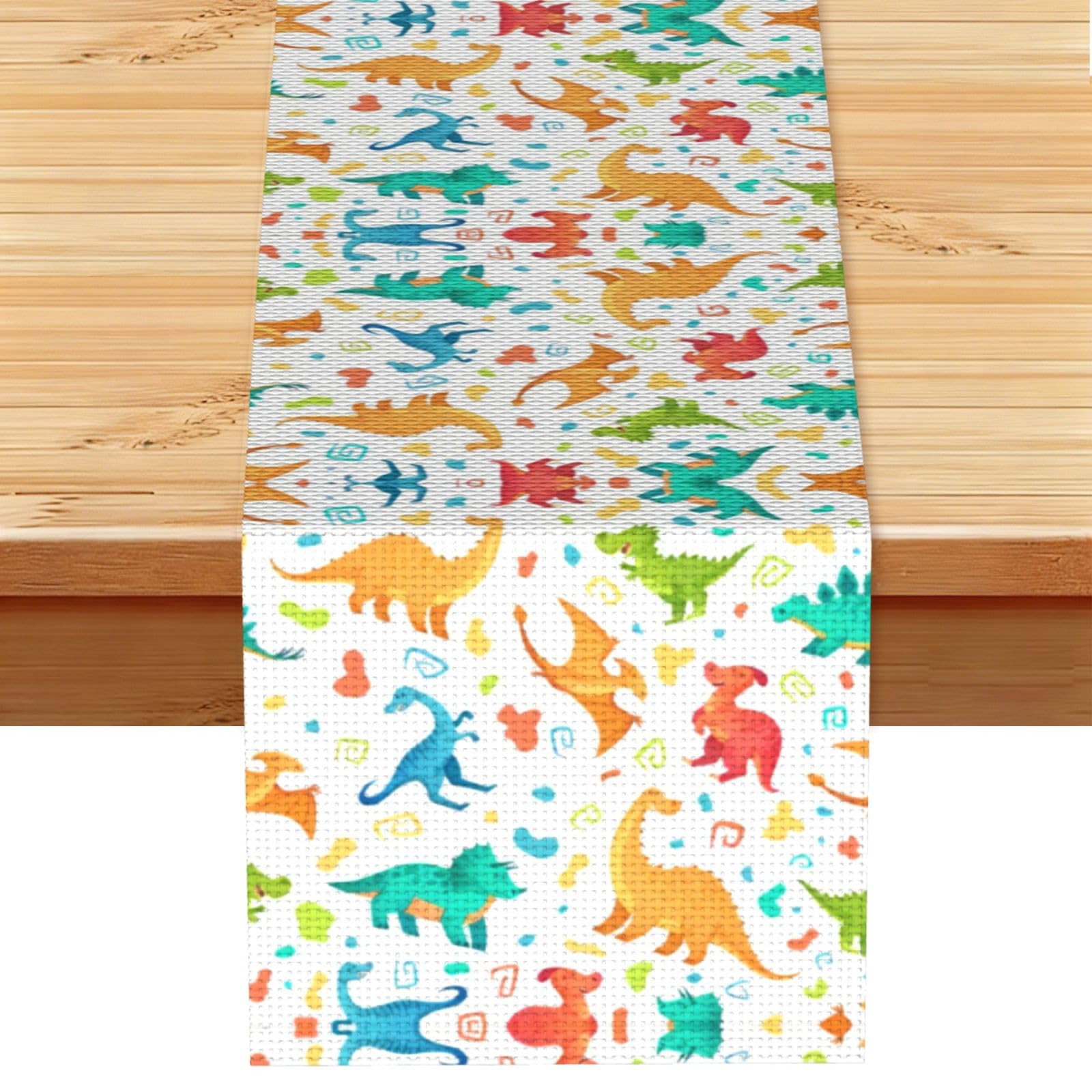 dinosaur Linen Feel Table Runner Wedding Party Home Decoration