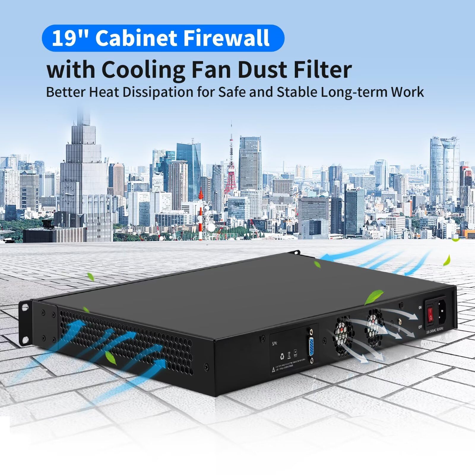 1U Firewall Appliance Z87, Core i5 4300M, 2x 10GBe Lan, 8 x i226V 2.5GbE LAN, OPNsense, VPN, 19 Inch 1U Network Rackmount, VGA, Console, USB3.0, DDR3L 8G RAM 128G SSD