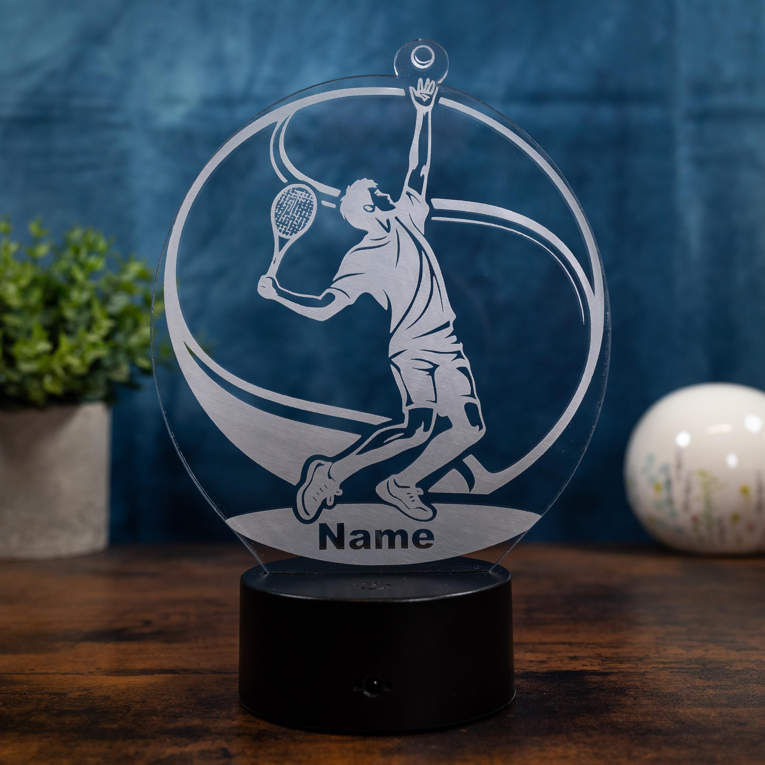 Personalisierte Tennis Lampe – Tennis Spieler Geschenk mit Name, LED Nachtlicht Tennis, Sport Geschenk Tennisspieler, Kinder & Erwachsene Deko Licht