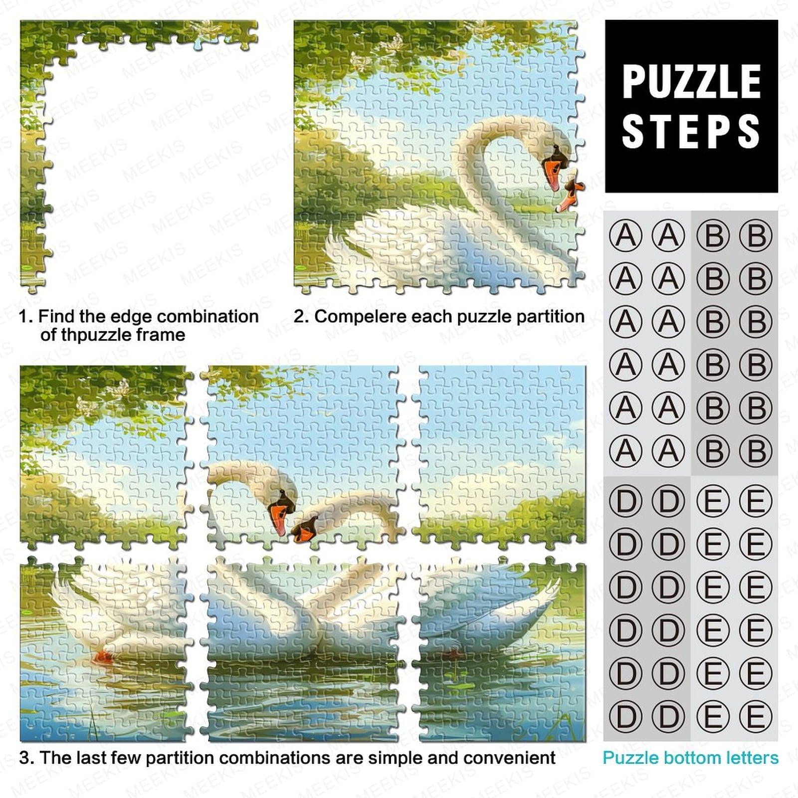 Puzzle 1000 Pezzi Swan Lake Residenza 70x50 Cm - Adulti E Bambini, Gioco Da Tavolo Educativo