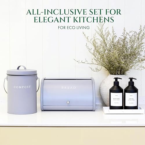 Miniatura 7 de FINESSY Indoor Compost Bin Kitchen Odorless with Lid for Composting Food Waste Bucket for Counters, Stainless Steel Kitchen Compost Bin Countertop