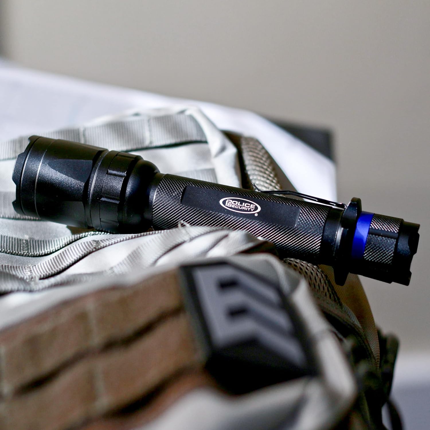 Police Security Trac Tact 6AA Flashlight | 1000 Lumens |Belt Clip | 5 Light Modes | Water Resistant