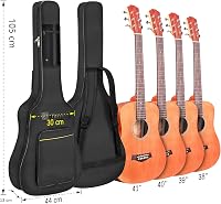 LHTECHTOY Gitártok 40-41 Hüvelykes Akusztikus Gitárhoz - Fekete Oxford Hátizsák Tok Vállpánttal Klasszikus Gitár Szállítótáska 2