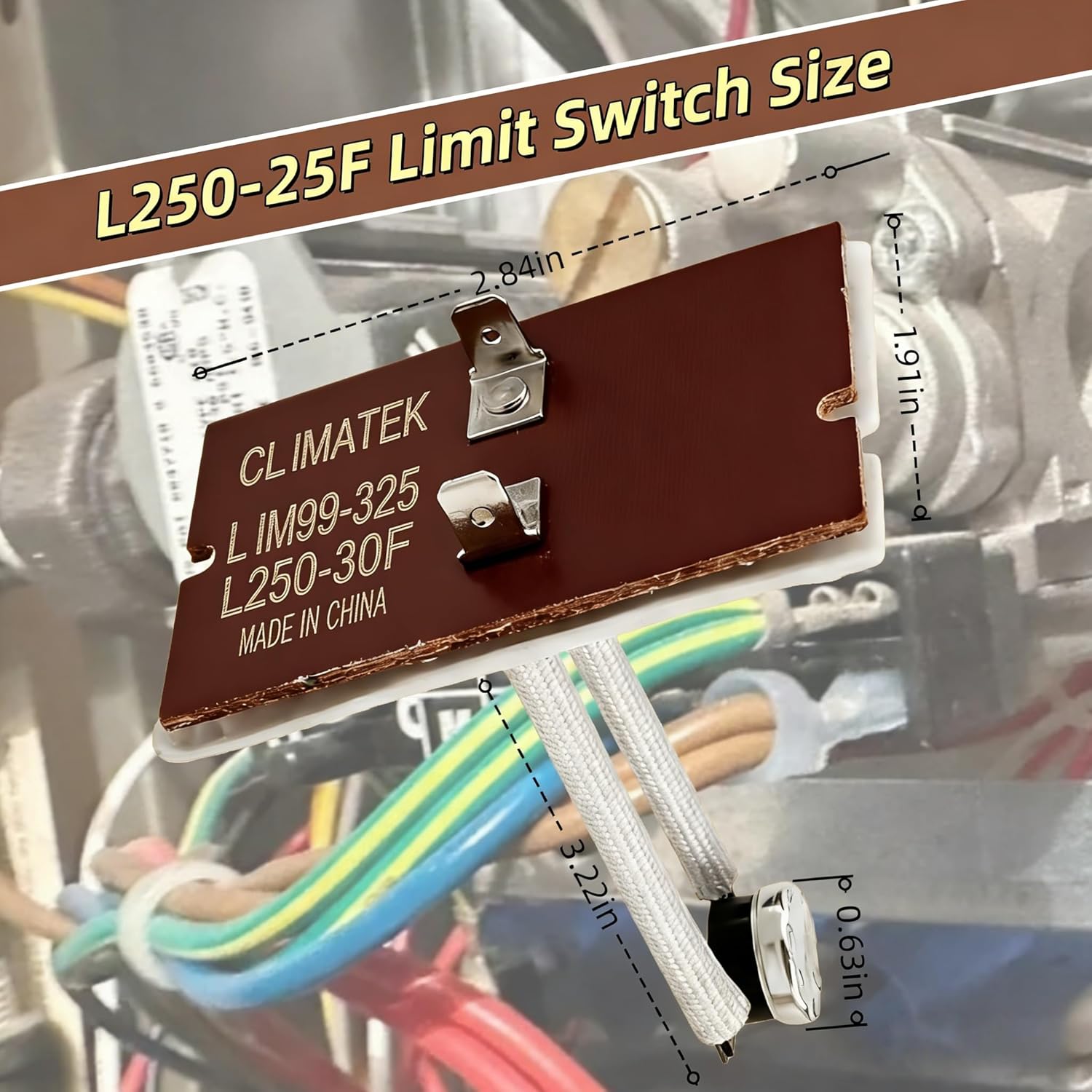 626449R Replacement Limit Switch - 3" L250-25F Furnace Switch Compatible with Nordyne Miller Heating & Cooling Equipment