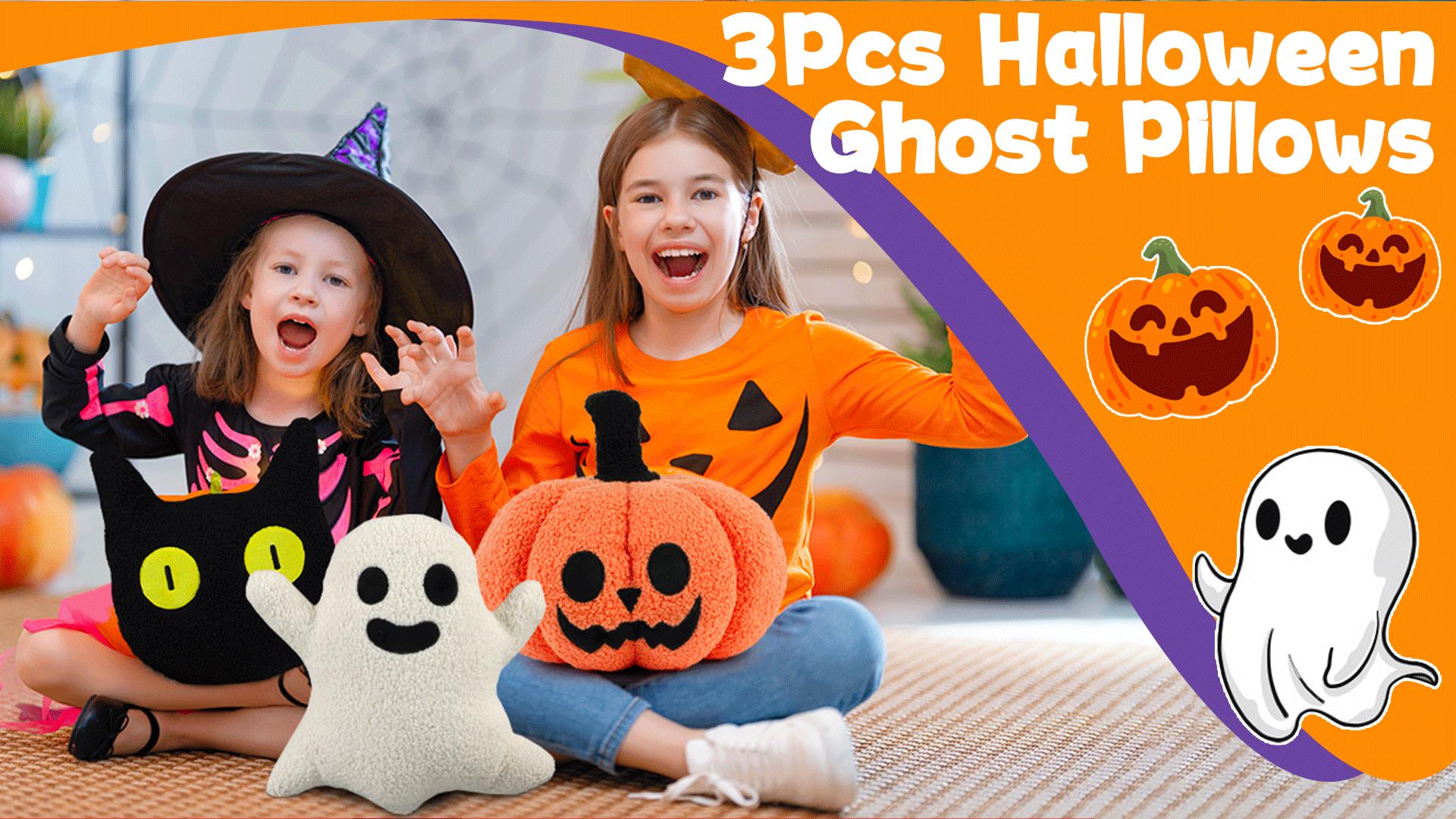 Amazon.com: Justforjoyful 3Pcs Halloween Pillow Plush Pumpkin