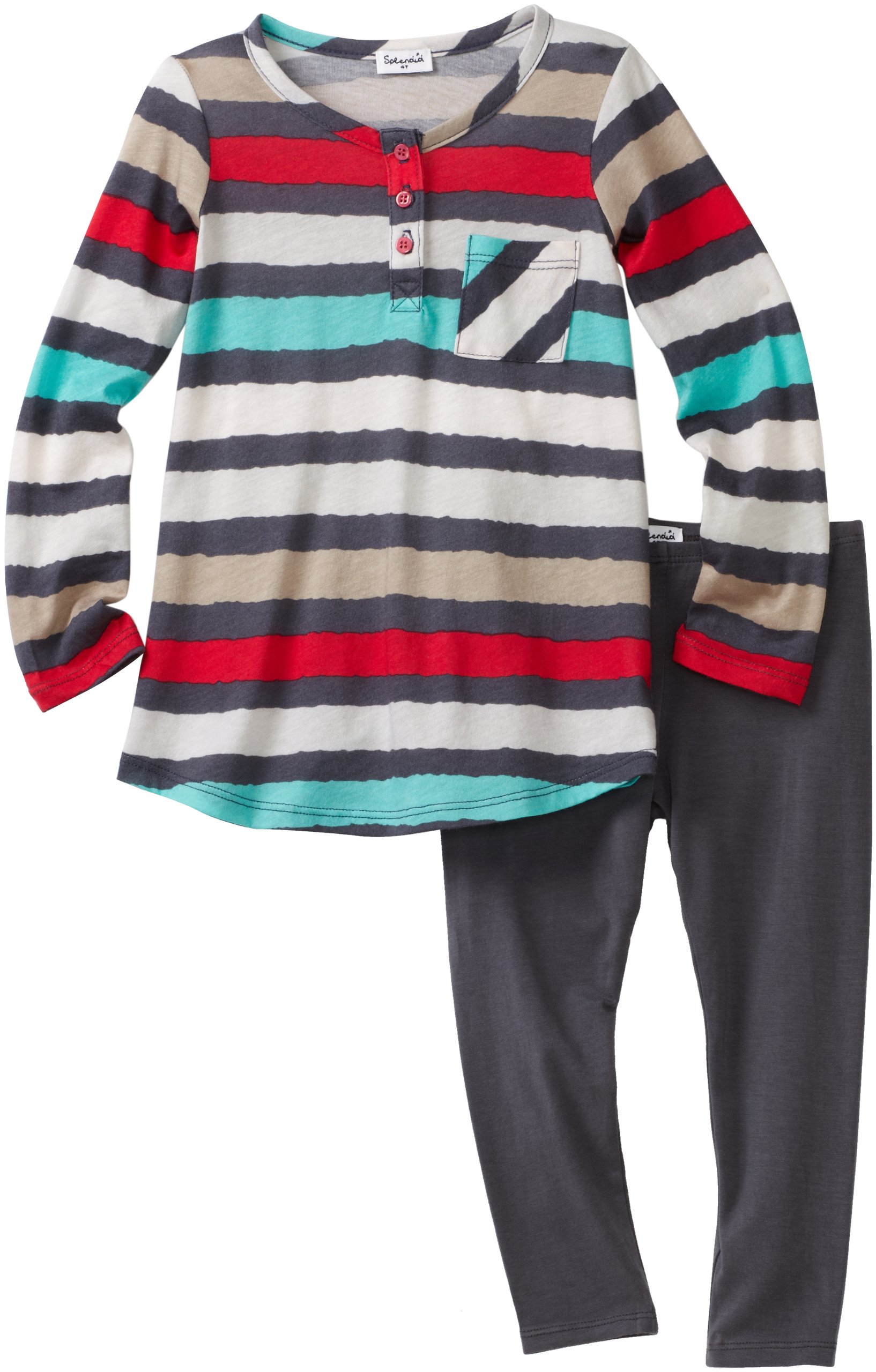 Conjunto de túnica a rayas Splendid Littles Oasis para niñas pequeñas ideal para días de juego 3