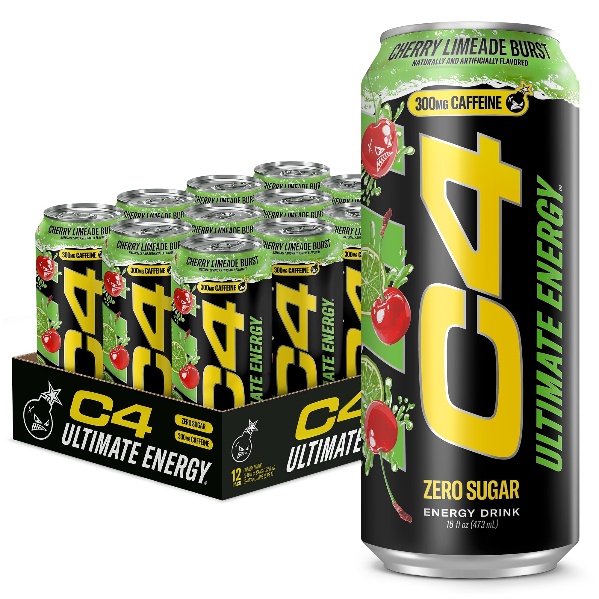 Amazon.com: C4 Ultimate Energy Drink, 300mg Caffeine, Zero Sugar