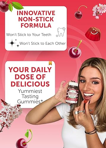 Miniatura 3 de Gomitas veganas de biotina vitaminas para la piel del cabello y las uñas con vitamina C y E sin OMG suplementos de gomitas de jarabe de maíz para