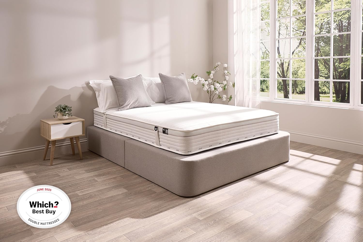 JAY-BE Truecore Hybrid 2000 Double Mattress, 23cm Thick, e-Pocket Sprung, Medium Mattress, Sustainably Made in the UK, 4ft6 Double (190 x 135 x 23cm) image 2