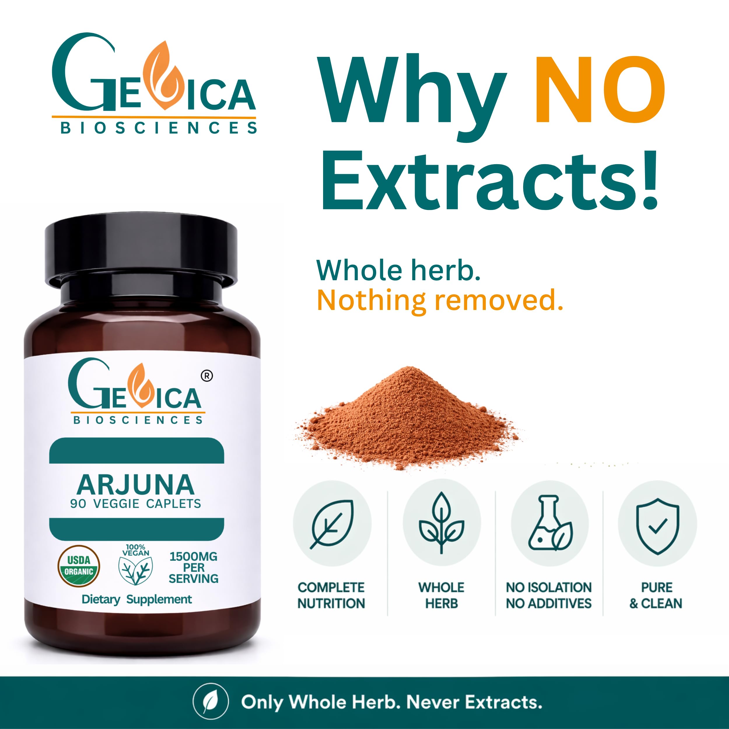 Arjuna – 3 Organic Certifications, 1500 mg per Serving — Amazon image 4