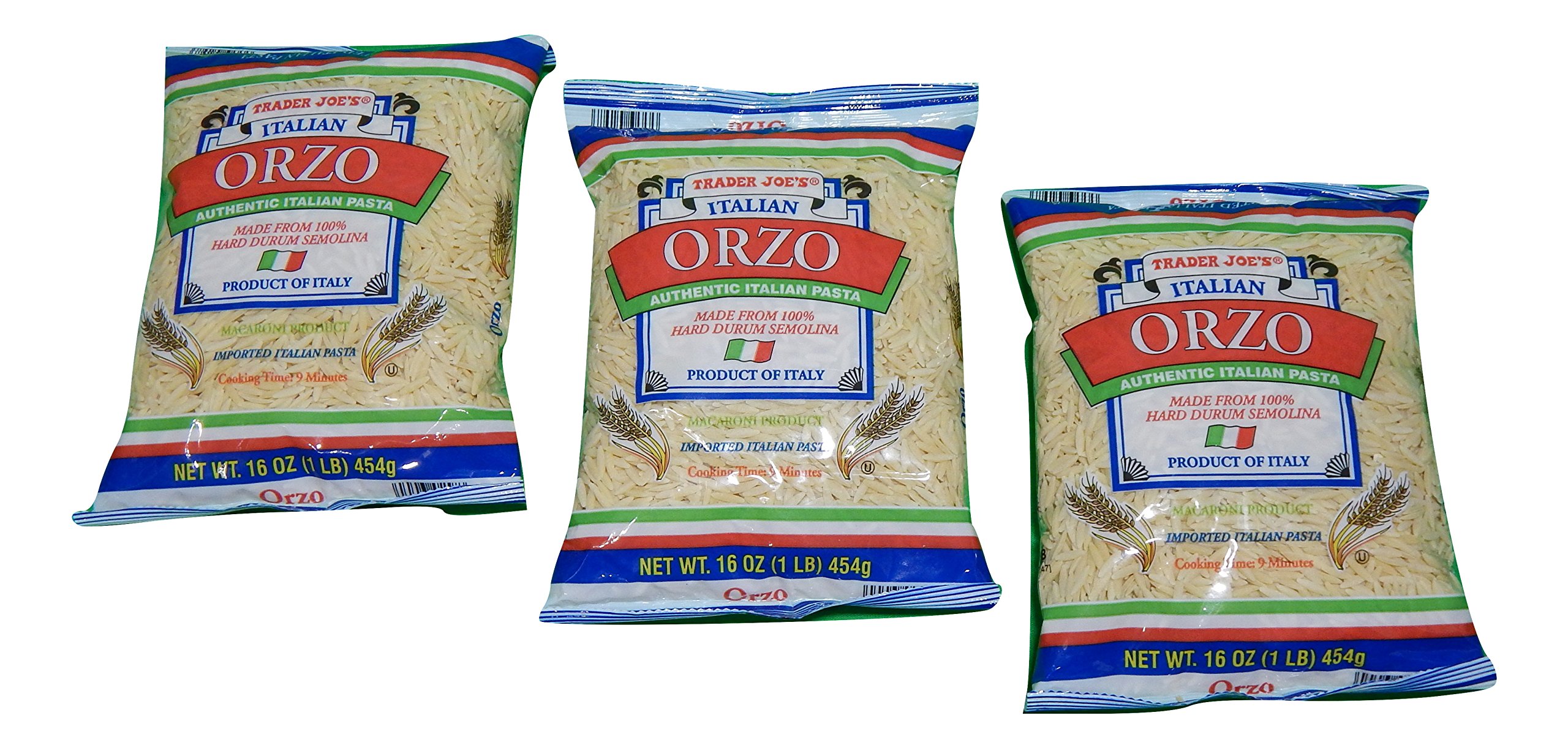 Trader Joe's Authentic Imported Italian Orzo Pasta, 1-Lb Bag (Pack of 3)