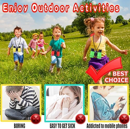 Vista 50 de Binoculares para niños, el mejor regalo para niños y niñas de 3 a 12 años, óptica de alta resolución a prueba de golpes, mini juguetes binocuolares