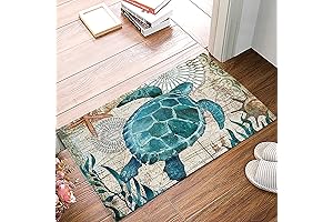 Mesmerizing Sea Turtle Oasis: Watercolor Door Mat Serenity