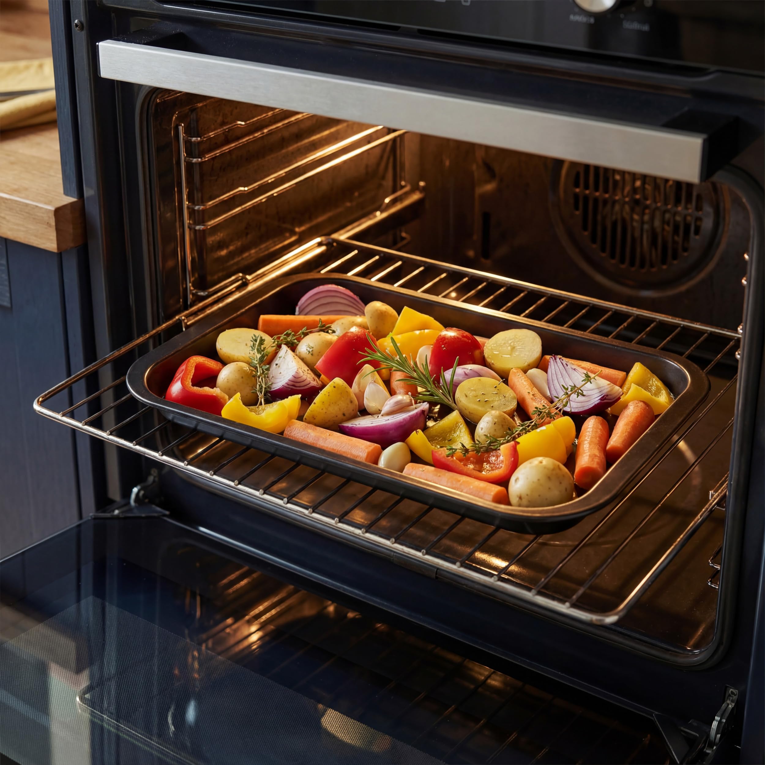 Russell Hobbs Everyday Blacha do pieczenia 35 cm, nieprzywierająca | Stal węglowa, powłoka ILAG, można myć w zmywarce, pasuje do większości piekarników, czarne wykończenie