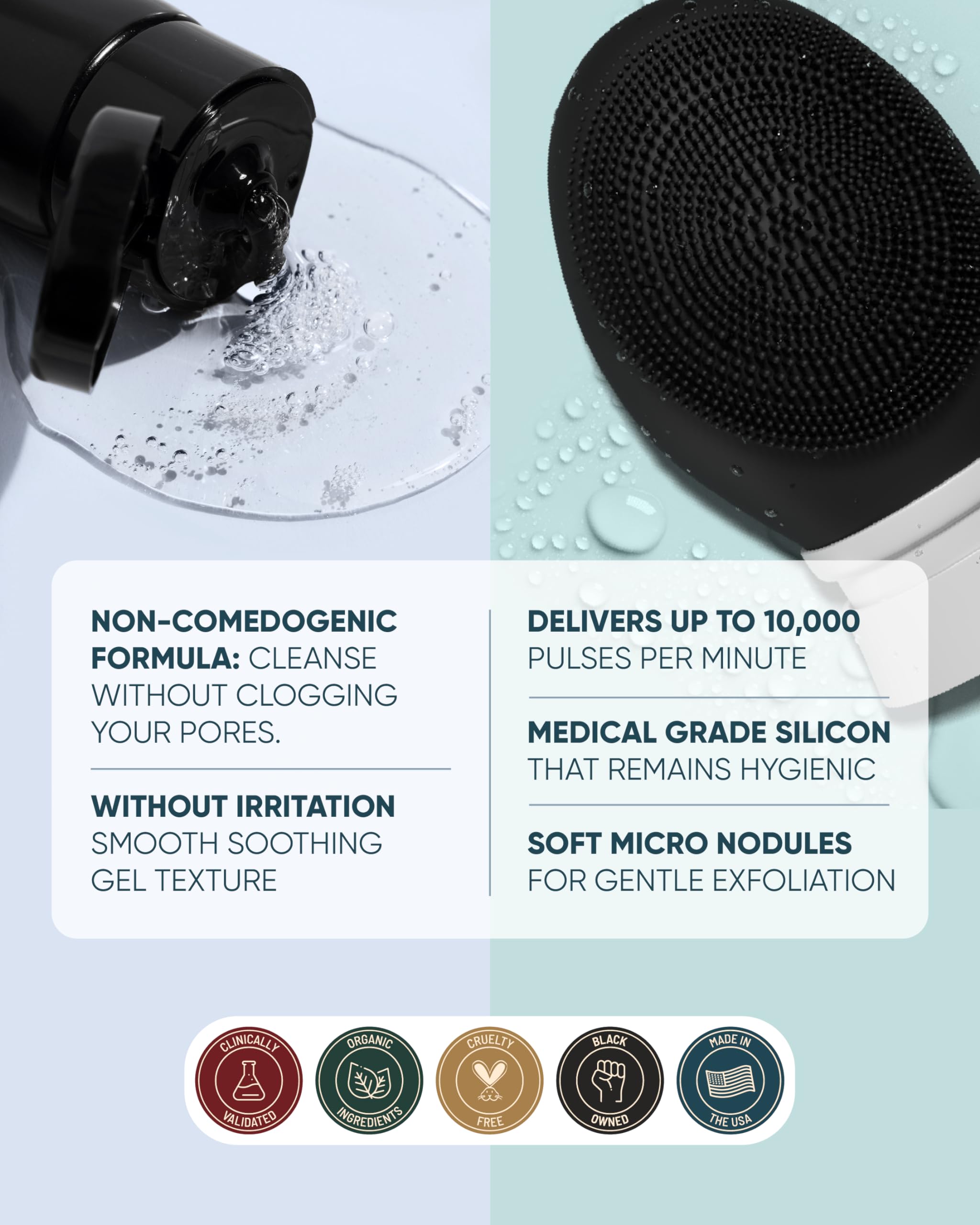 Buttah Skin by Dorion Cleanse + Vibe Brush Kit | Vibe Cleansing Face Brush | Buttah Facial Cleanser 3.4oz | 2-Speed Sonic Pulsating - Gentle Exfoliation - Water Resistant