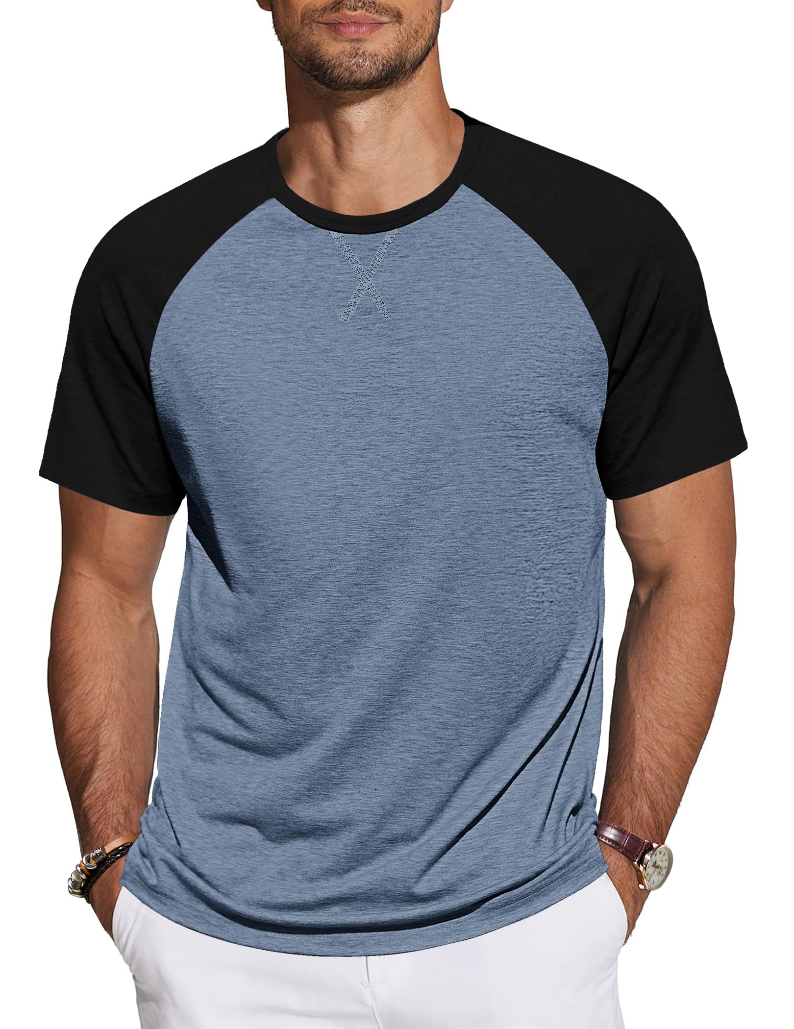 TARAINYA T-Shirt Herren Baumwolle Kurzarm Rundhals Einfarbig Shirts Männer Sommer M-4XL