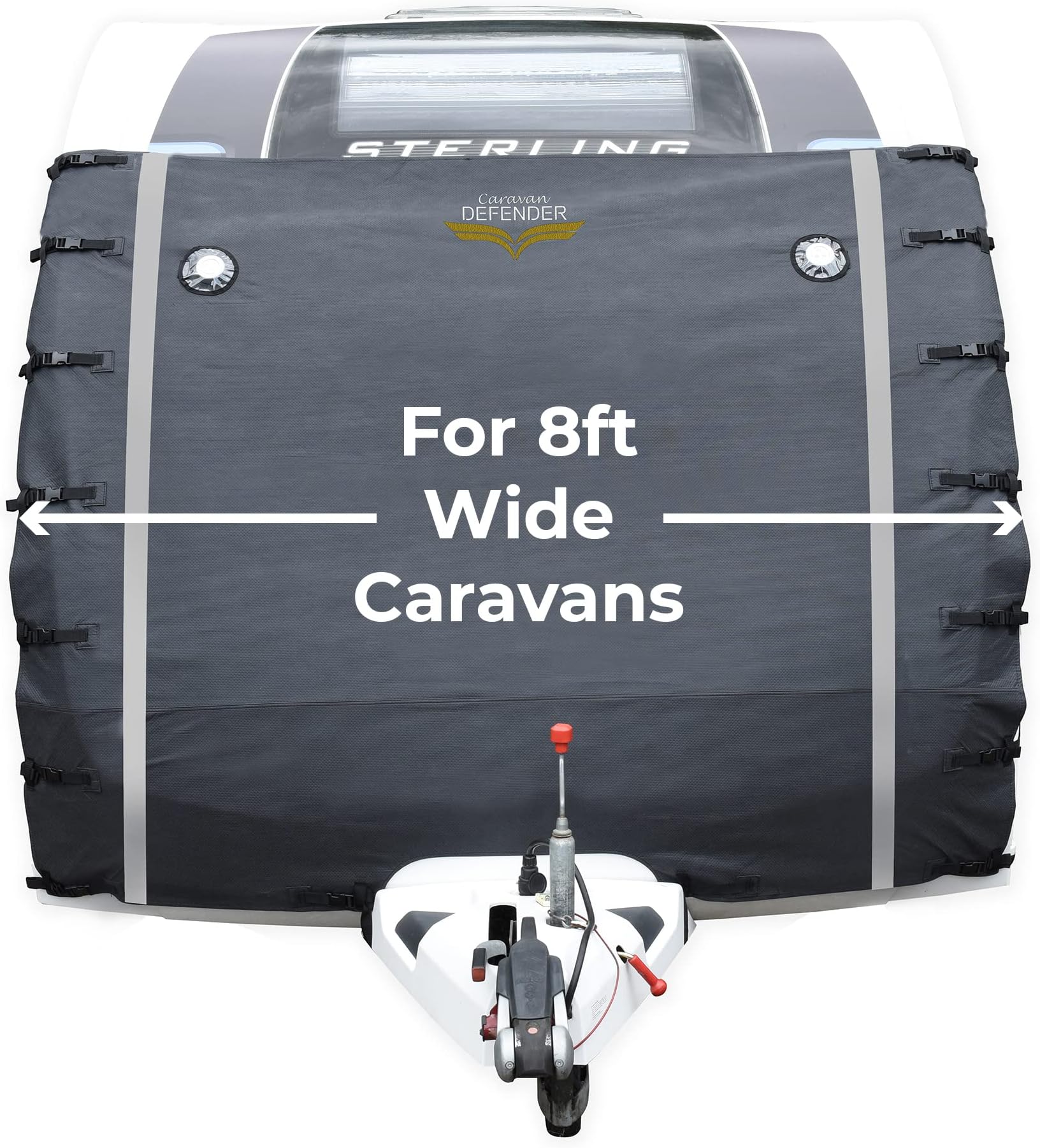 Caravan Defender 8FT Universal Front Towing Cover Protector Covers Accessories Dark Grey