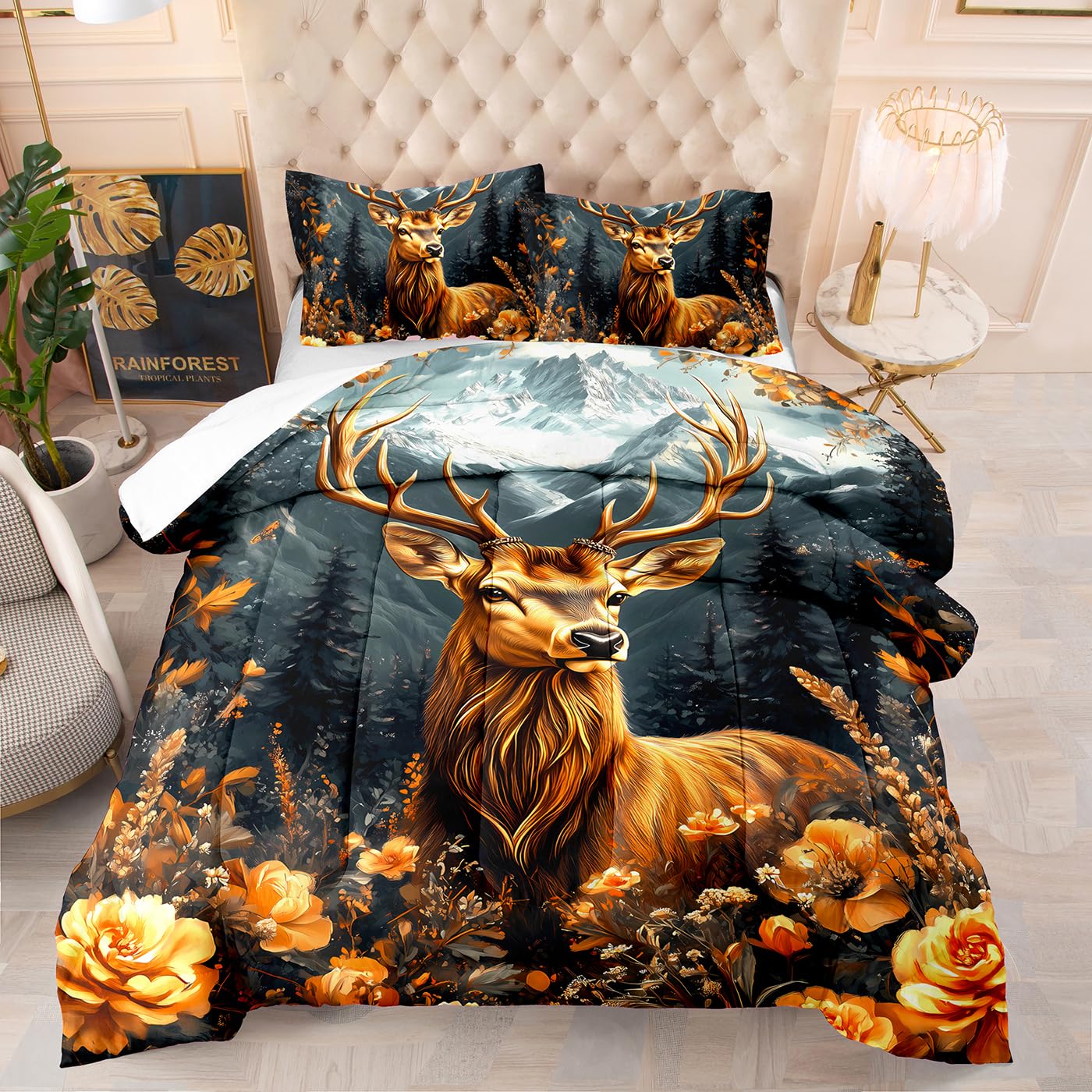 Couette 140x200 imprimée 3D élan pour transformer l'ambiance de votre chambre