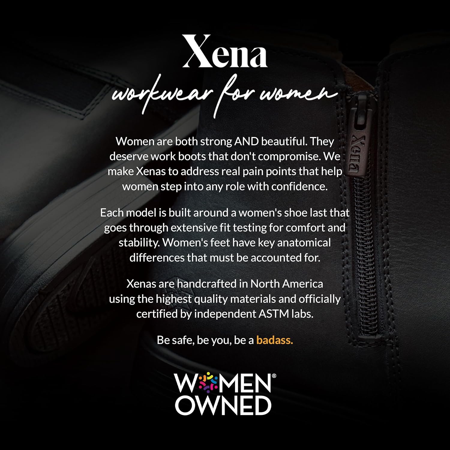 XENA Omega Women’s Safety Steel Toe Work Boots, Stylish Leather, Lightweight, Breathable, Comfortable, Slip Resistant, Side Zipper, ASTM F2413-18 Certified, OSHA Compliant, EH Rated - Image 5