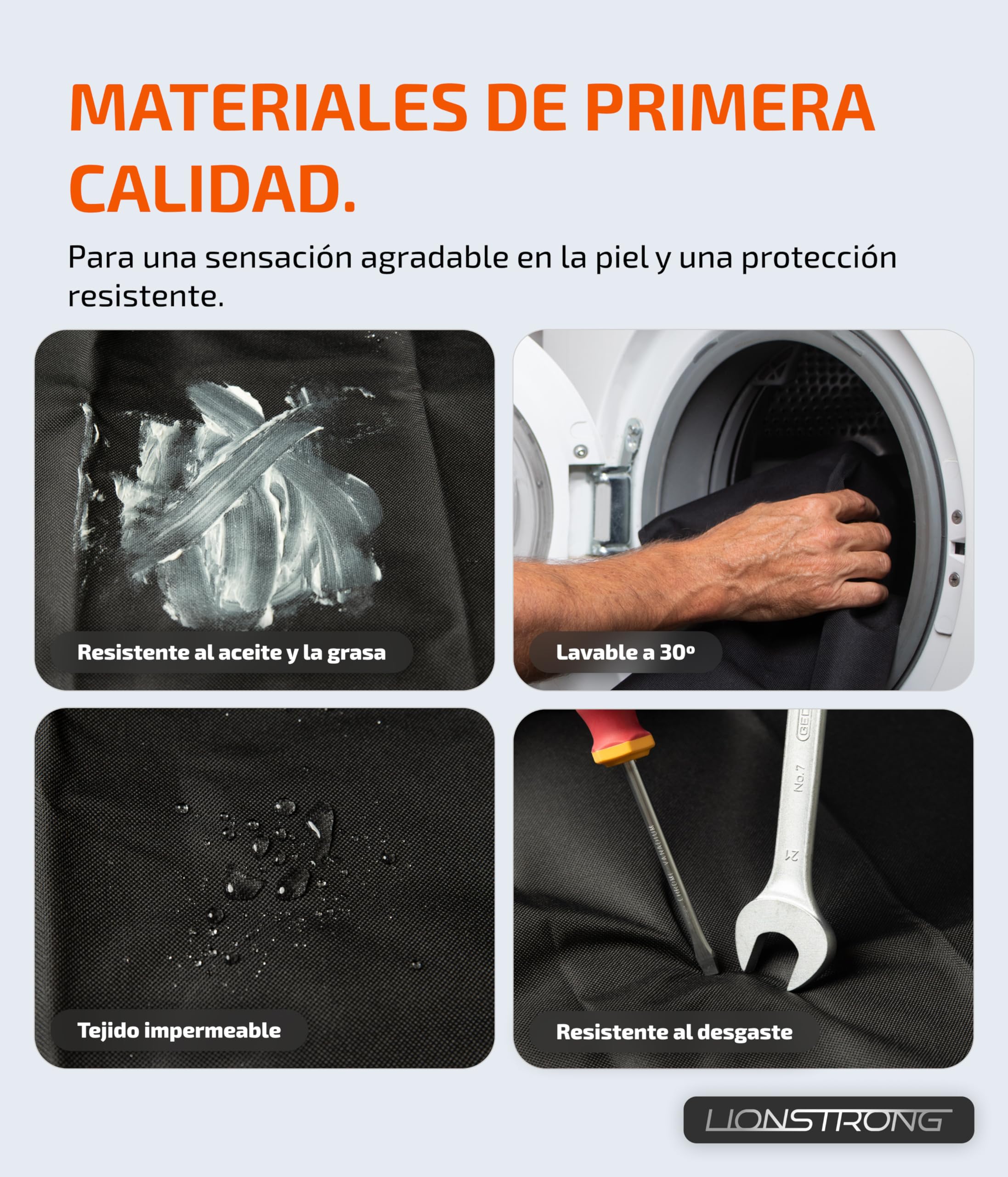 LIONSTRONG - Protector Universal para Asiento de Coche - Funda Asiento Coche - Material Impermeable (Poliéster)