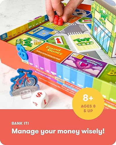 Miniatura 2 de SimplyFun BankIt! - Money Game for Kids - Learn to Save, Spend, Donate, Earn Bank Interest and More - Game for Kids Ages 8 and Up, 1 to 4 Players