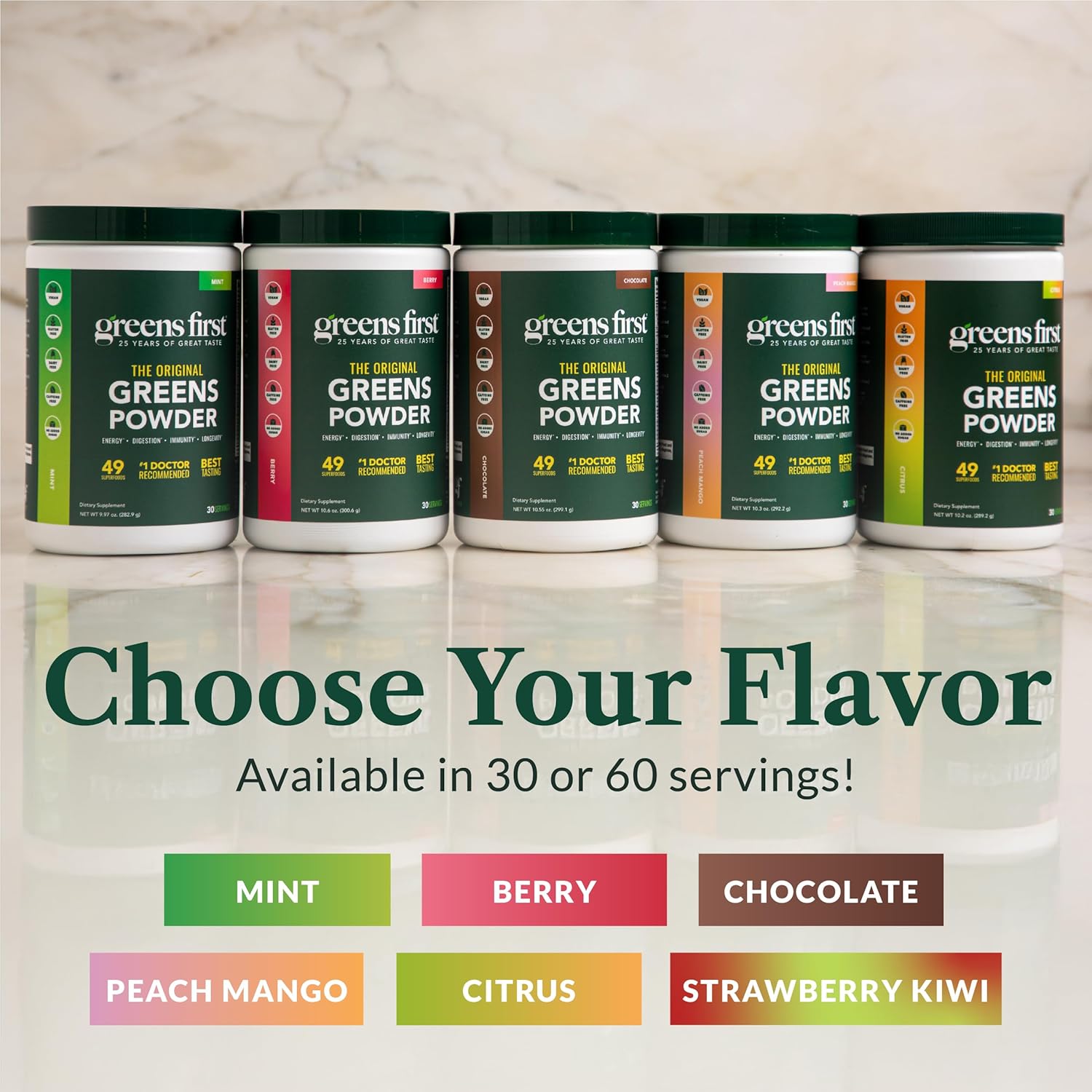 Greens First Original Greens Powder - 49 Superfoods - Organic Fruits & Veggies - Prebiotics, Probiotics & Digestive Enzymes - Antioxidant Smoothie - Dairy Free, Vegan & Non-GMO (Berry, 30 Servings) - Image 6