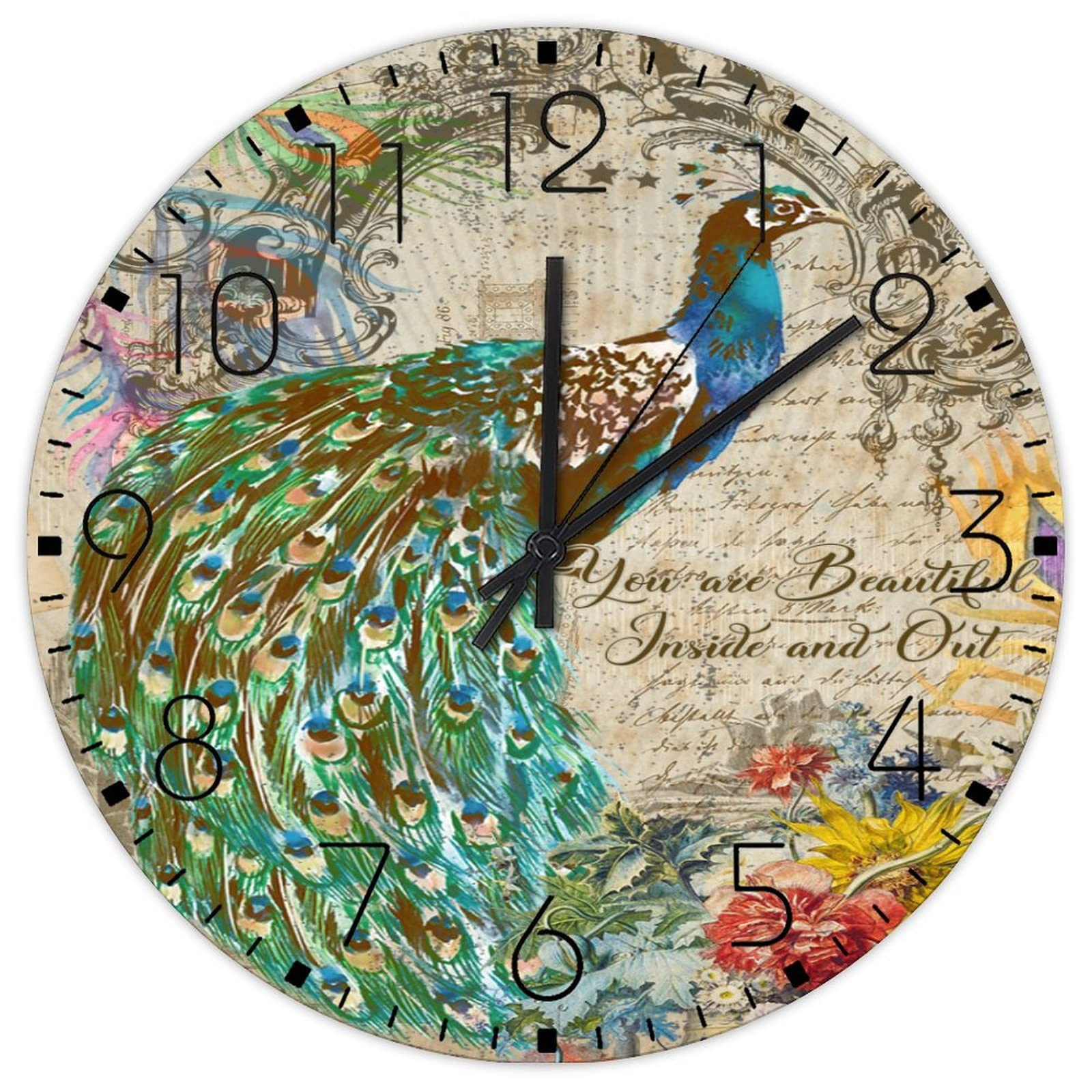 Horloge murale bois vous êtes beau message positif et poétique