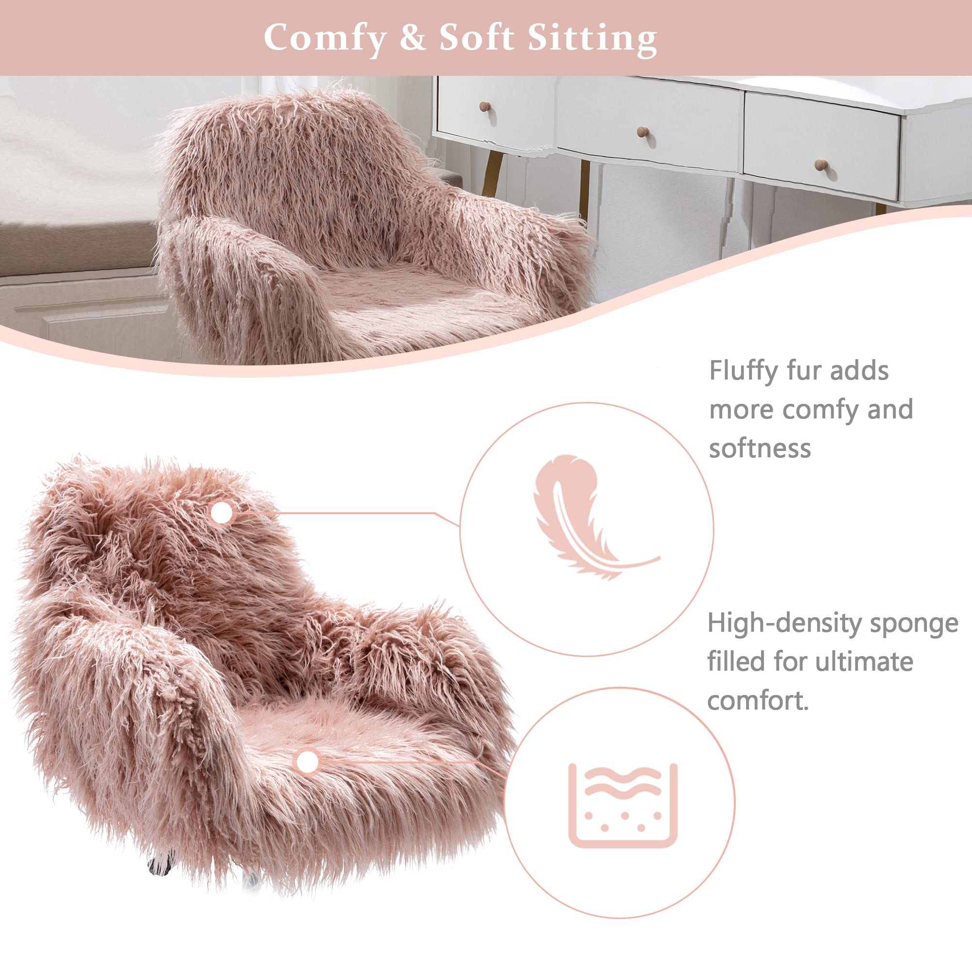 Shaggy Chair Wayfair Fuzzy Chair Fluffy Desk Chair Faux Fur Furry